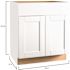 Hampton Bay Shaker 24 in. W x 21 in. D x 34.5 in. H Assembled Bath Base Cabinet in Satin White without Shelf