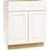 Hampton Bay Hampton 24 in. W x 21 in. D x 34.5 in. H Assembled Bath Base Cabinet in Satin White without Shelf