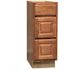 Hampton Bay Hampton 12 in. W x 21 in. D x 34.5 in. H Assembled Bath 3-Drawer Base Cabinet in Medium Oak