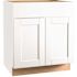 Hampton Bay Shaker 30 in. W x 21 in. D x 34.5 in. H Assembled Bath Base Cabinet in Satin White without Shelf