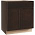 Hampton Bay Shaker 30 in. W x 21 in. D x 34.5 in. H Assembled Bathroom Base Cabinet in Java without Shelf