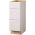Hampton Bay Shaker 12 in W x 21 in D x 34.5 in H Assembled Bath 3-Drawer Base Cabinet in Satin White
