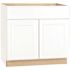 Hampton Bay Hampton 36 in. W x 21 in. D x 34.5 in. H Assembled Bath Base Cabinet in Satin White without Shelf