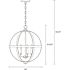 Calhoun 5-Light Weathered Gray Rustic Farmhouse Hanging Globe Candlestick Chandelier with Distressed Oak Finish Accents