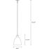 Varus 10.5 in. W 1-Light Matte Black Metal Modern Industrial Pendant with Brushed Nickel Accent and White Inner Shade