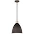Varus 10.5 in. W 1-Light Matte Black Metal Modern Industrial Pendant with Brushed Nickel Accent and White Inner Shade