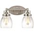 Sea Gull Lighting Belton 15 in. W. 2-Light Brushed Nickel Bath Light