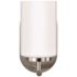 Oslo 4.75 in. 1-Light Brushed Nickel Black Transitional Contemporary Wall Sconce with Cased Opal Etched Glass Shade