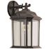 Generation Lighting Kent 8.5 in. W 1-Light Black Outdoor 15 in. Wall Lantern Sconce