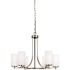 Generation Lighting Hettinger 6-Light Brushed Nickel Modern Transitional Hanging Chandelier