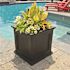 Mayne Fairfield 20 in. Square Self-Watering Black Polyethylene Planter