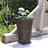 Mayne Fairfield 28 in. Tall Self-Watering Black Polyethylene Planter
