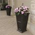 Mayne Fairfield 28 in. Tall Self-Watering Espresso Polyethylene Planter