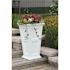 Mayne Fairfield 28 in. Tall Self-Watering White Polyethylene Planter