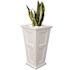 Mayne Fairfield 28 in. Tall Self-Watering White Polyethylene Planter