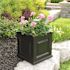Mayne Nantucket 16 in. Square Self-Watering Black Polyethylene Planter