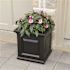 Mayne Nantucket 16 in. Square Self-Watering Black Polyethylene Planter