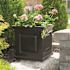Mayne Nantucket 16 in. Square Self-Watering Black Polyethylene Planter