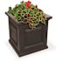 Mayne Nantucket 16 in. Square Self-Watering Espresso Polyethylene Planter