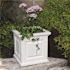 Mayne Nantucket 16 in. Square Self-Watering White Polyethylene Planter