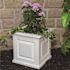 Mayne Nantucket 16 in. Square Self-Watering White Polyethylene Planter