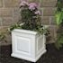 Mayne Nantucket 16 in. Square Self-Watering White Polyethylene Planter