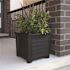 Mayne Lakeland 16 in. Square Self-Watering Black Polyethylene Planter