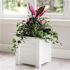 Mayne Lakeland 16 in. Square Self-Watering White Polyethylene Planter