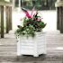 Mayne Lakeland 16 in. Square Self-Watering White Polyethylene Planter