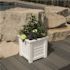 Mayne Lakeland 16 in. Square Self-Watering White Polyethylene Planter