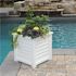Mayne Lakeland 20in Square Self-Watering White Polyethylene Planter