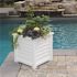 Mayne Lakeland 20in Square Self-Watering White Polyethylene Planter