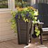 Mayne Lakeland 28 in. Tall Self-Watering Black Polyethylene Planter