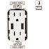 Leviton 15 Amp Decora Combination Tamper Resistant Duplex Outlet and USB Charger, White (3-Pack) T5632-3BW