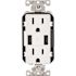Leviton 15 Amp Decora Combination Tamper Resistant Duplex Outlet and USB Charger, White (3-Pack) T5632-3BW