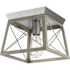 Progress Lighting Briarwood 1-Light Indoor Flush Mount, 9.5", Bleached Oak