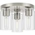 Progress Lighting Cofield 3-Light Flush Mount, 12", Brushed Nickel, Clear