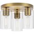 Progress Lighting Cofield 3-Light Flush Mount, 12", Vintage Brass, Clear