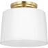 Progress Lighting Adley 1-Light Flush Mount, 8.6", Satin Brass, Frosted