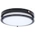 SATCO 13 Inch LED Glamour Flush Mount With Emergency Battery, 5 Cct, Black