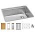 Elkay Crosstown 18 Gauge Stainless 25-1/2"X18-1/2"X9" Single Undermount Sink Kit
