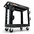 Luxor 32x18" Industrial Cart 2 Tub Shelves W/Ladder Holder Storage Hooks/Spool