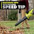Ryobi 40v Brushless Whisper Series 160 Mph 650 CFM Cordless Battery Leaf Blower
