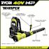 Ryobi 40v Brushless Whisper Series 200 Mph Cordless Battery Backpack Leaf Blower