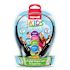 Kids Safe Headphones With Inline Microphone, 4 Ft Cord, Black With Interchangeable Pink/Blue/Silver Caps