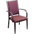Medacure Dining Arm Chair With Red Vinyl Seat And Red Square Back