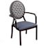 Medacure Dining Armchair With Blue Seat Round Back