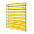 Quantum Storage Systems Wire Shelving Yellow Bin 72 X 12 X 86 Black Epoxy Finish