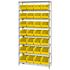 Quantum Storage Systems Wire Shelving Yellow Bin 24 X 12 X 74 Black Epoxy Finish