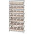 Quantum Storage Systems Wire Shelving Ivory Bin 24 X 12 X 74 Grey Epoxy Finish